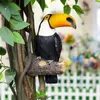 Trädgårdsdekorationer toucan fågel figurträd hugger dekor hängande harts ornament staty kreativ simulering djur gård väggdekoration