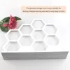 Smyckespåsar örhänge Holder Organizer Honeycomb Design Hexagon Beehive Grid Form Display Stand för studörhängen Halsband Vita