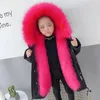 Jacken -20 Degee 4 6 8 10 12 Jahre Winter Kinder Mädchen Pelz Kapuzenmäntel Kinder Lange Parkas Teenager Warme Outfits