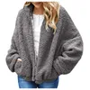 Kurtki damskie zimowe pluszowe dla kobiet 2023 luźne płaszcz z kapturem z kapturem ciepłe płaszcze polarowe faux zewnętrzne odzież ubrania
