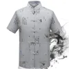 Abbigliamento etnico cinese da uomo tradizionale camicia da camicia maschio abiti colletti tang camicie uomo hanfu camicetta tai chi wushu