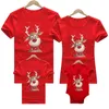 Family Matching Outfits Christmas family outfit Tshirt Mommy Daddy Deer Santa outfits for kids Baby romper red christmas clothes 231109