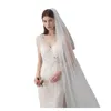 Veli da sposa avorio bianco avorio lungo velo raw taglio bordo doppia strato con accessori aplitivi applique