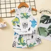 Pigiami Ragazzi Ragazze Pigiami New Summer Senza maniche Abbigliamento per bambini Pigiami in cotone Set pigiami per bambini 2 4 5 6 8 anniL231109