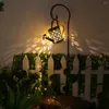 Bahçe Dekorasyonları Güneşçi sulama Can lamba asma Led Şelale Sanat Işıkları Retro Bakır Giski Işık Su Geçirmez Peri String