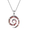 Ciondoli Collane con ciondolo conchiglia in vero argento sterling 925 Opale Fatima Mano da uomo Donna Gioielli unisex