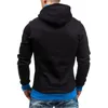 Herren Hoodies 2024 Langarm Sweatshirts Reißverschluss Kapuzenpullover Stehkragen Herren Sweatshirt Top Jacke Mantel Schwarzer Pullover