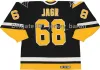 Maillot de hockey CCM Lemieux Penguins Jaromir Jagr Capitals 8 Alex Ovechkin Noir Blanc Taille M-XXXL