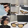 Womens Fashion Ovaal Frame Cat Eye Zonnebril Luxe 3D Brief Spiegel Benen Retro Groot Frame Stereo Zonnebril met rotect case