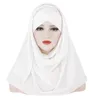 Abbigliamento etnico Scialle musulmano Pianura Morbido Turbante Cravatta Testa Orditi per le donne Jersey di seta del latte Sciarpa Hijab Lunga fascia africana