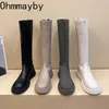 Stiefel Winter Baumwolle Damen High Fashion Weiches Leder Zurück Reißverschlüsse Lange Botas Damen Komfort Kurze Plüsch Knie Booties 231109