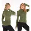 Giacca da yoga ullu lemon Fitness Donna Abbigliamento da yoga Giacca sportiva Colletto rialzato Mezza cerniera Manica lunga Camicia da yoga attillata Palestra Pollice Cappotto sportivo Abbigliamento da palestra u-01