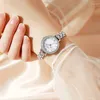 Wristwatches Mother-of-pearl Dial Diamond-set Bracelet Women's Watch Light Luxury Quartz Watches Stainless Steel Woman