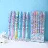 12PCS/LOT CARTOON Unicorn Kuromi Kawaii Gel Pen Set Cute Pen Black Ink 0,5 mm School Supplies Pigairery Ballpoint Pen narzędzie Pisanie Student 2972