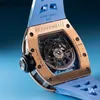 Mechanische Uhr, Schweizer automatische mechanische Armbanduhren, Herrenserie RM030, Roségold, Titan, Skelett-Zifferblatt, Y822R