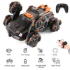 Six Wheel Spray RC Stunt Car 4WD Swing Arm Drift Vehicle Gesture Induction Deformation Remote Control Car with Light Boy RC Toys