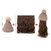 Beanieskull kapaklar çıkarılabilir yün şapka peruk moda uzun kıvırcık saç beanies kadın gündelik kışlık sıcak bonnetler açık seyahat aksesuarları 231109