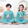 Pyjamas Pyjamas en coton à manches longues pour filles vêtements de nuit pour enfants Pijamas filles adolescents garçons dessin animé pyjama ensembles costumes de nuit pour KidsL231111