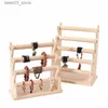 Jewelry Boxes Wood Jewelry Bracelet Storage Chain Display Holder Removable T-Bar Rack Organizer Stand For Desk Q231109