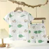 Pyjamas Nya sommarbarn Hemkläder Pyjamas Baby Underwear Set Thin Section Kids Clothes Boys Girls Two-Piece Clothe Setl231109