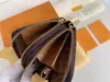 NOUVEAU DUAL Double zipper WALLET Womens Fashion Long Zippy Wallet Card Holder Coin Purse Key Pouch Brown Waterproof Canvas with Gift Box M61723