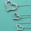 modeaccessoires ontwerper brandS925 sterling zilver licht luxe liefde ingelegd met diamanten ketting vrouwelijk hartvormig witgouden hart tiff-ketting cadeau