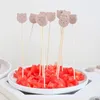 Forks 100PCS Cute Decorative Toothpicks Bamboo Picks Sandwich Decor Bear Cocktail Sticks Fruit Skewers Party Buffet Decoration