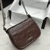 Vintage Flip Bag worka damska torba na ramię 22 cm cielęta Diamond Srebrna sprzęt metalowa klamra luksusowa moneta moneta monetasse łańcuch crossbody torebki makijażu sakoche