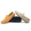 2023 Men Loafers Designers Shoes Charms embellished Walk suede loafers shoes Beige Genuine leather casual slip on flats Luxury flat Dress shoe