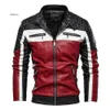 Cuir pour hommes Faux cuir hommes veste en cuir jaune Patchwork veste de motard hommes décontracté manteau à glissière hommes veste de moto coupe ajustée doublé de fourrure vêtements d'extérieur manteau 231108