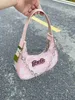 Akşam çantaları y2k Vintage Kore moda çiçek omuz koltuklu harajuku tote denim çanta zinciri bayan çantalar zip cüzdanlar bagutte çanta kadınları j231109