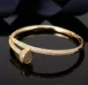 Nom Bracelet en or Créateur de mode de luxe et Bracelet de couple en argent pour homme 18k Nail All Steel Alloy Galvanoplastie