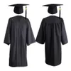 Robes de baptême Universal Graduation Hat Plus Size Cardigan Solid Black High School Degree Robe Graduation Gown Top Hat Degree Dress Dress-up 230408