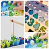 Learning Toys Kids Montessori Math For Toddlers Educational Wooden Puzzle Fishing Count Number Shape Matching Sorter Games Board Toy 230408