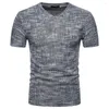 Camisetas masculinas lnncdis Men Summer Casual Soid Hole V Blusa T-shirt Pullover de pescoço para masculino Tela de rua