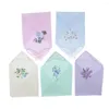 Bow Ties 5pcs vintage floral brodé Hankies Cotton Pocket Hanky