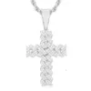 Bling Hiphop Gift Позолоченное ожерелье из стерлингового серебра 925 пробы Vvs Moissanite Iced Out с кубинским крестом для мужчин