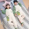 Pyjamas Girls Pyjamas Sets Boy Pyjamas Children Thick Warm Flannel Dinosaur Kids Sleepwear Winter Girl Home Suit Jumpsuits Twins Clothl231109