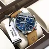 Armbandsur Poedagar Luxury armbandsur för man vattentät lysande kronograf Datum Män tittar på Sportläder Mens Quartz Watches Man Reloj 231109