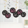 Party Decoration 6pcs PVC Spiral Happy Birthday Swirl 18 21 30 40 50 60 70 Years Old Hanging Ornaments Decorations Pendants Favor