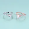 Cluster Rings GEM'S BEAUTY Zircon Crown Wedding Band 925 Sterling Silver Rose Gold Filled Ring Handmade Fine Jewelry For Women