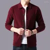 Heren Truien Mannelijke Kleding Modieuze Casual Effen Kleur Tops Vintage Shirt Mannen 2023 Vesten Heren Designer Gebreide Breasted