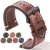 Watch Bands Oil Wax Cow Leather Watchbands For Galaxy Watch 3 4 5 Strap Men Thick 7 Colors Wrist Band 18mm 20mm 22mm 24mm Belt 231109