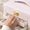 Jewelry Boxes European Cosmetics Drawer Style Storage Box Necklace Earrings Jewelry Organizer Rings Bracelets Storage Case with Mirror Q231109