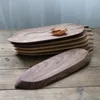 Piatti fatti a mano Vassoio in legno massello con foglie per tè/snack/sushi/torta Piatto da pranzo in stile giapponese che serve casa/el/ristorante