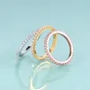 Cluster Rings Gem's Beauty Rose Gold Filled 925 Sterling Silver Zircon Eternity Ring Handmiterad bröllopband Fina smycken för kvinnor