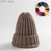 Beanie/Kafatası Kapakları Kış Örme Şapka Kadınlar Akrilik Beanie Unisex Elastik Sıcak Hip Hop Kapağı Yumuşak Baggy Bonnet Toptan YQ231108
