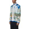23SS NYA CASABLANCA DESIGNER SHIRT Män och kvinnor Original Produktplats Casa Unisex Holiday Style Twill Long Sleeve Silk Casual Shirts