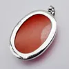 Hänghalsband Red Jade Stone Bead Oval smycken för kvinnlig gåva S3223
