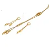 Stud Fashion Charms Conjuntos de bolas Color oro Cuentas pequeñas Collar de Dubai Pendientes para mujeres Niñas Joyería etíope Regalo indio africano 231109